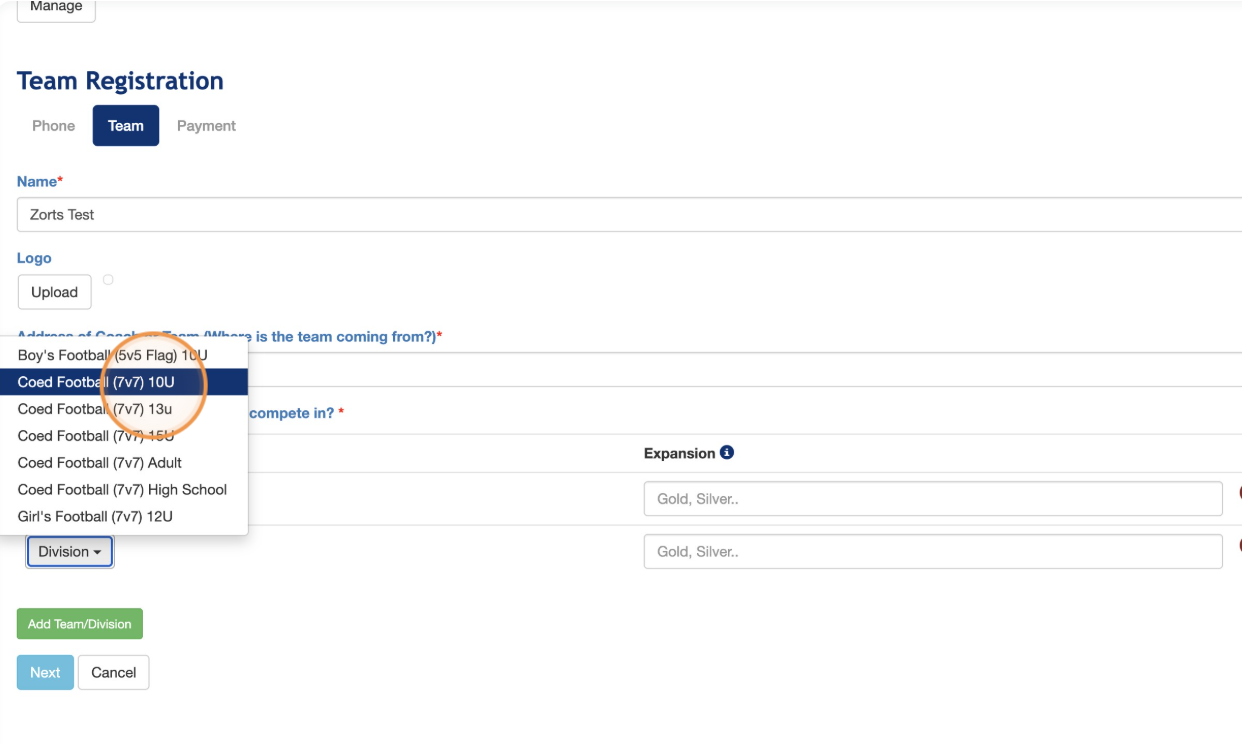 How to Register Your Team for an Event